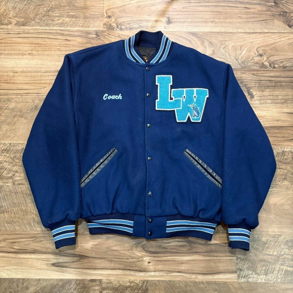 Vintage Y2K LW Marlins Varsity Bomber Jacket 80s 90s Wool (Made in USA)